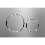 Pulsador serie Sigma20 de Geberit. Acero inoxidable para doble descarga - cepillado/pulido/cepillado